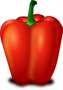 Illustrasjon av en rød paprika