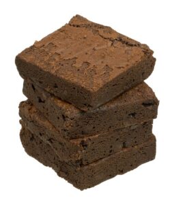 Brownies – kalorier 4 stablede brownies-stykker.