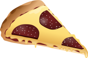 Pizza | Kalorier Illustrasjon av pizzastykke
