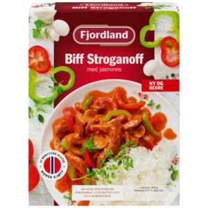 En boks Fjordland Biff Stroganoff