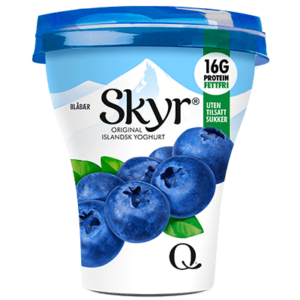 Skyr | Kalorier En boks med Skyr blåbær